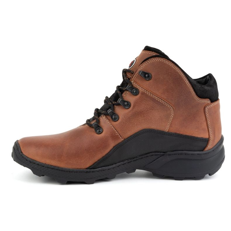 KOMODO Bottines d'hiver en cuir pour hommes 903K brique brun 1