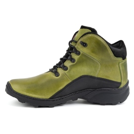 KOMODO Bottes d'hiver en cuir pour hommes 903K vert 2