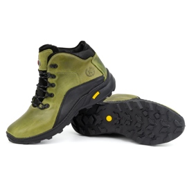 KOMODO Bottes d'hiver en cuir pour hommes 903K vert 5