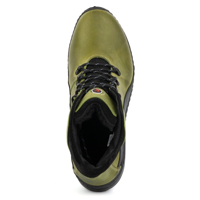 KOMODO Bottes d'hiver en cuir pour hommes 903K vert 1