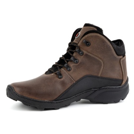 KOMODO Bottes d'hiver en cuir pour hommes 903K marron brun 1