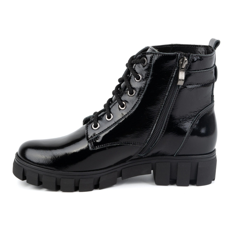 Olivier Bottines cuir femme isolées 373BB laquées noir le noir 1