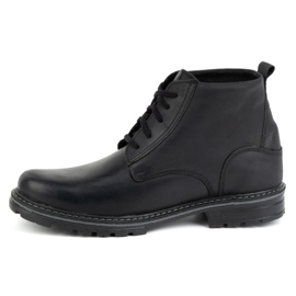 KOMODO Bottines d'hiver en cuir pour hommes 935K, noires 1