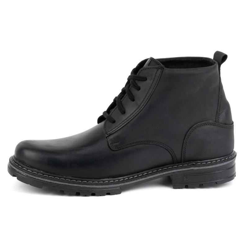 KOMODO Bottines d'hiver en cuir pour hommes 935K, noires le noir 1