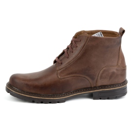 KOMODO Bottines d'hiver en cuir pour hommes 935K Marron brun 1
