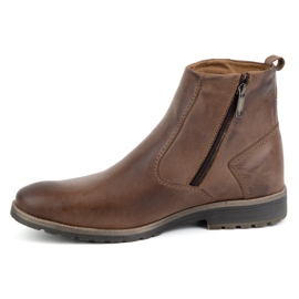 Olivier Bottes d'hiver en cuir pour hommes 924K marron brun 1
