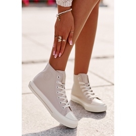 Baskets isolées pour femmes en cuir écologique rose Big Star OO274933 2