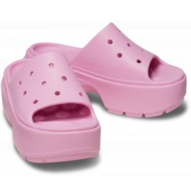 Crocs Stomp Slide 209346-6WY tongs rose 1
