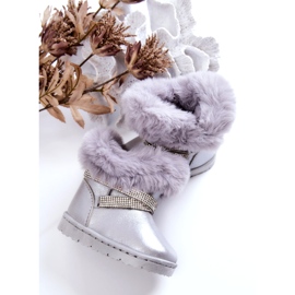 Bottes de neige Silver Hollee pour enfants avec zircons cubiques argent 2 Bottes de neige Silver Hollee pour enfants avec zircons cubiques argent 2