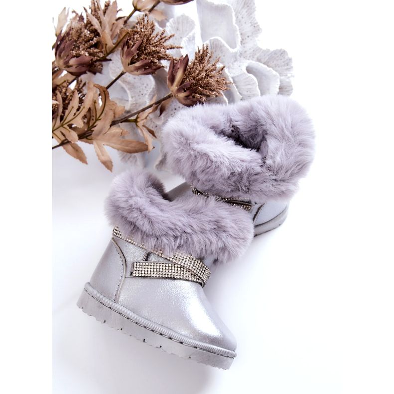 Bottes de neige Silver Hollee pour enfants avec zircons cubiques argent 2 Bottes de neige Silver Hollee pour enfants avec zircons cubiques argent 2