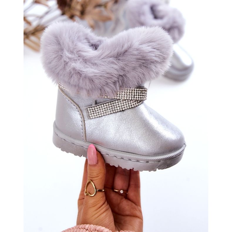 Bottes de neige Silver Hollee pour enfants avec zircons cubiques argent 1 Bottes de neige Silver Hollee pour enfants avec zircons cubiques argent 1