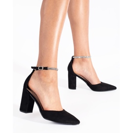 Escarpins à talons hauts en daim noir le noir 4