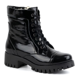Olivier Bottines en cuir pour femme, isolées, 272BB, cuir verni noir 1