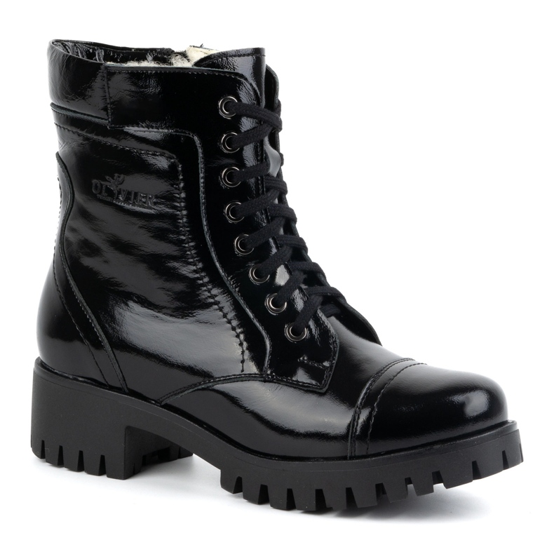 Olivier Bottines en cuir pour femme, isolées, 272BB, cuir verni noir 1