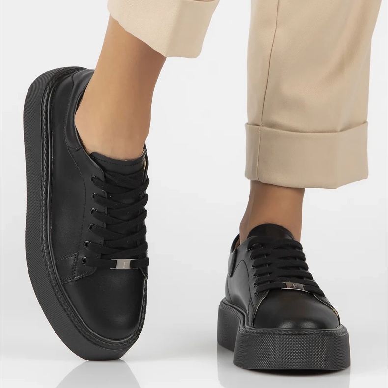 Filippo DP6119/24 Baskets en cuir Bk, noir le noir 2