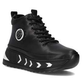 Filippo DBT4214/24 Bk Wh bottes plateforme en cuir, noir 3