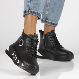 Filippo DBT4214/24 Bk Wh bottes plateforme en cuir, noir 4