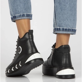 Filippo DBT4214/24 Bk Wh bottes plateforme en cuir, noir 8
