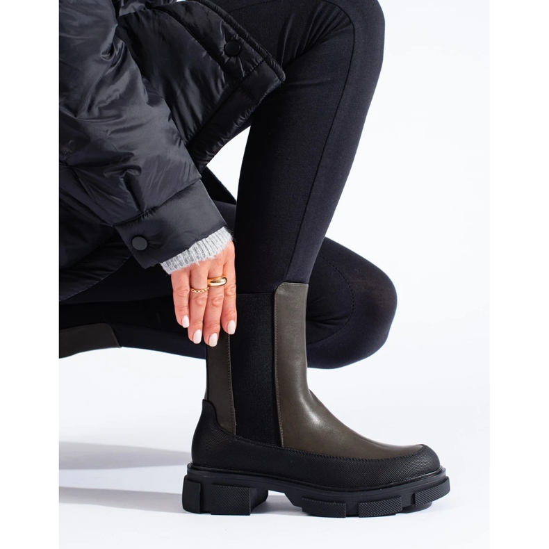 SHELOVET Bottines hautes à enfiler B20 noir 2
