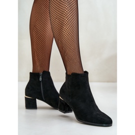 Bottines à talons hauts en daim écologique fermées par une fermeture éclair, Sairis noir le noir 3