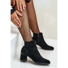 Bottines à talons hauts en daim écologique fermées par une fermeture éclair, Sairis noir le noir 6