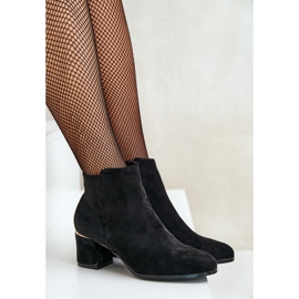 Bottines à talons hauts en daim écologique fermées par une fermeture éclair, Sairis noir le noir 7