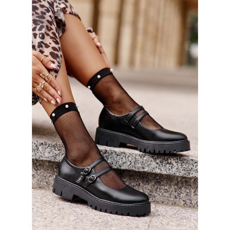 Chaussures à lanières pour femmes noires Rialuna 1