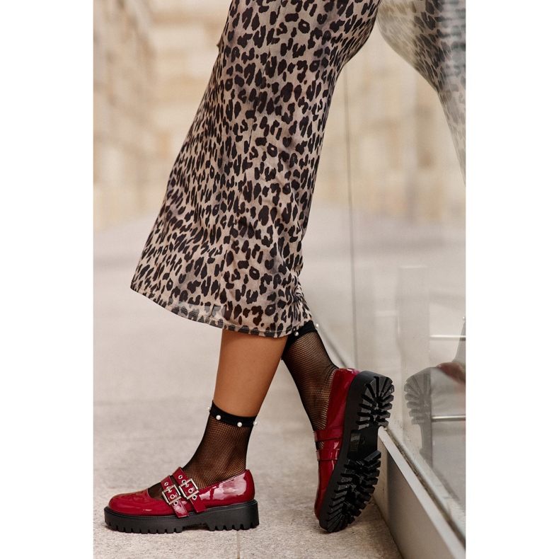 Chaussures Femme À Brides Vernies Bordeaux Terione rouge 2