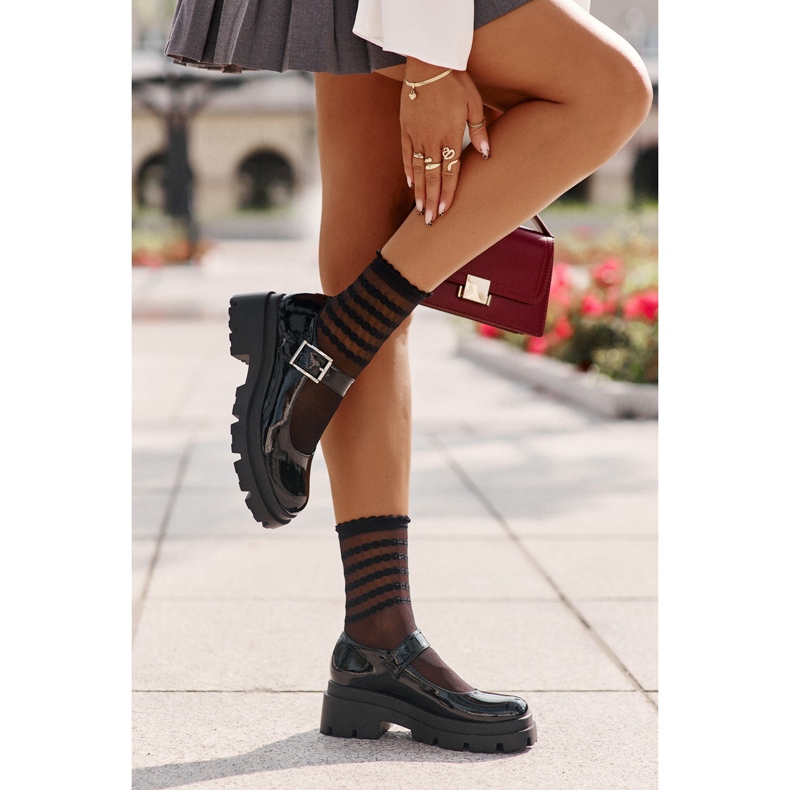 Chaussures en cuir verni pour femme avec boucle, Noir Plikuria 2