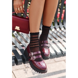 Chaussures Femme À Brides Vernies Bordeaux Terione rouge 2