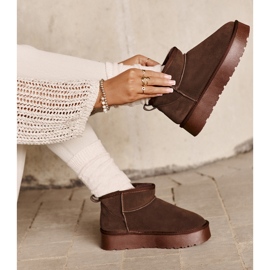 Bottes de neige Nucca basses en daim marron à la mode brun 11