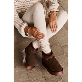 Bottes de neige Nucca basses en daim marron à la mode brun 9