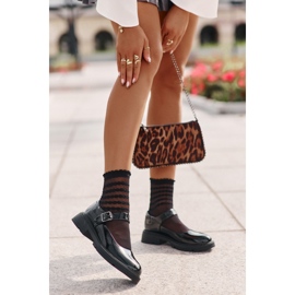 Chaussures en cuir verni pour femme avec ceinture, Noir Vinceza 62179 1