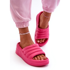 Tongs légères en mousse pour femme, compensées et plateforme, Fuchsia Tendrea rose 1
