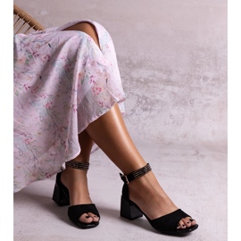 Sandales à talons vernis Athir le noir 1