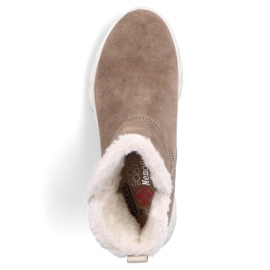 Bottines femme en cuir imperméable, bottes de neige beiges Rieker M6050-64 2