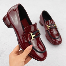 Lords shoes en cuir pour femme, bordeaux, Artiker 55C0103 rouge 1