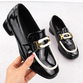 Lords shoes en cuir pour femmes, noir Artiker 55C0104 1