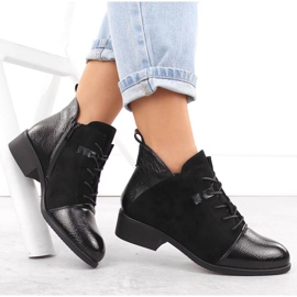 M. DASZYŃSKI Bottines noires isolées en daim pour femmes M.Daszyński MR2458-7 le noir 4