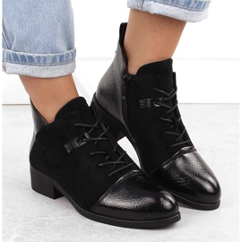 M. DASZYŃSKI Bottines noires isolées en daim pour femmes M.Daszyński MR2458-7 le noir 6