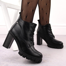 M. DASZYŃSKI Bottines noires à talons hauts pour femmes M.Daszyński SA218-8 le noir 5