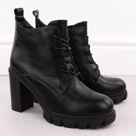 M. DASZYŃSKI Bottines noires à talons hauts pour femmes M.Daszyński SA218-8 le noir 2
