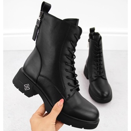 Bottes de travail en cuir pour femmes, noires, Vinceza 66683 le noir 1