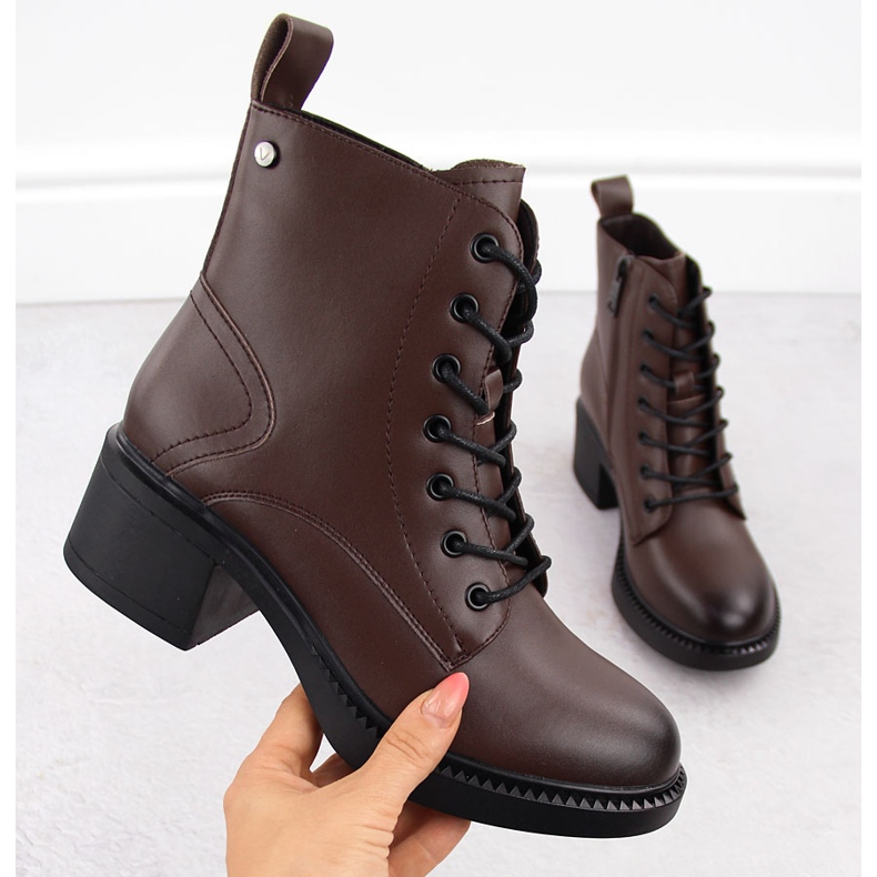 Bottines en cuir marron pour femme Vinceza 66722 brun 1