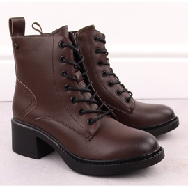 Bottines en cuir marron pour femme Vinceza 66722 brun 2