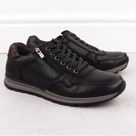 Chaussures décontractées en cuir pour hommes, noires, T.Sokolski J24-72 1