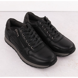 Chaussures décontractées en cuir pour hommes, noires, T.Sokolski J24-72 2