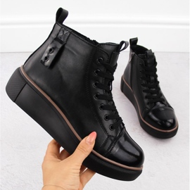 Bottines noires isolées en cuir pour femme T.Sokolski Z24-218 1