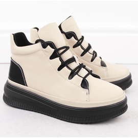 Bottes en cuir isolées pour femmes, beige, Artiker 55C1051 2