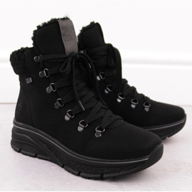 Bottes isolées imperméables pour femmes, noir Rieker 48034-00 le noir 2 Bottes isolées imperméables pour femmes, noir Rieker 48034-00 le noir 2